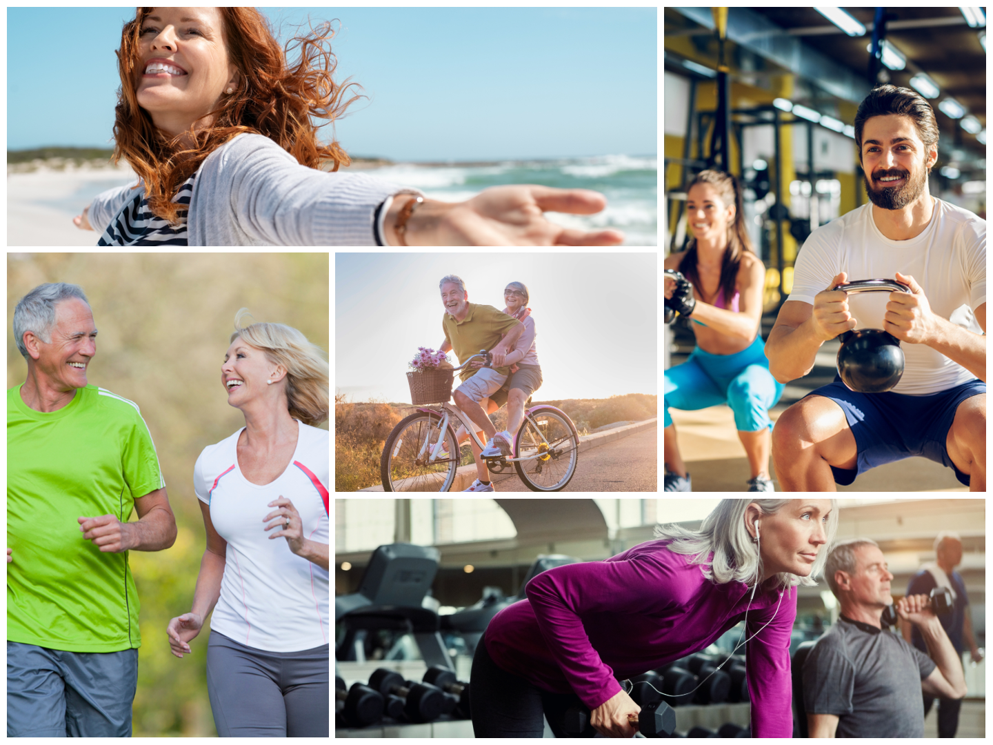 Collage of happy healthy people